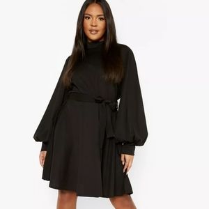NWT Boohoo hi Nick blouson sleeve skater dress